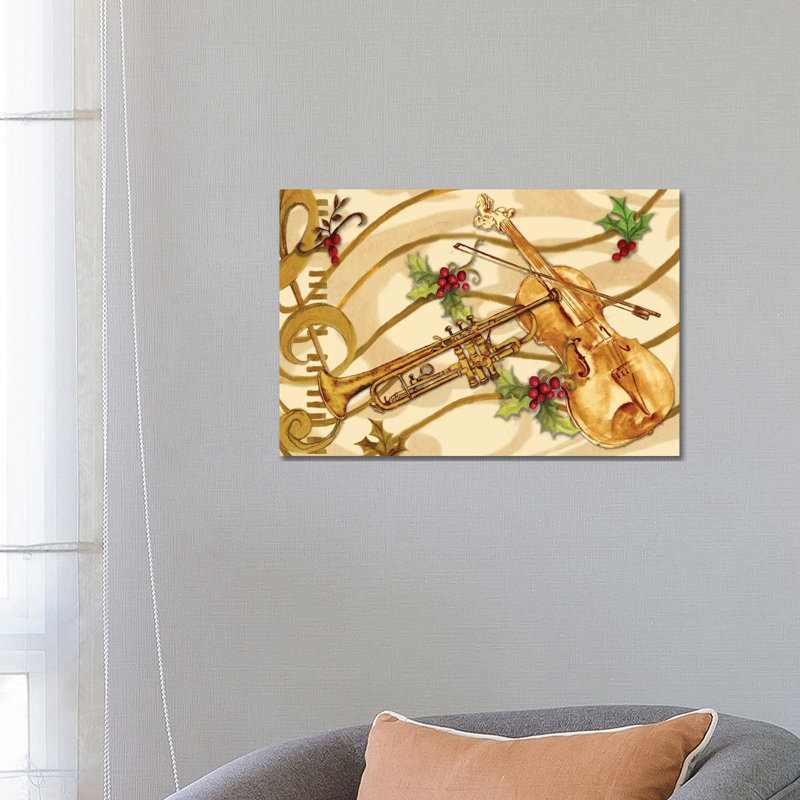 Christmas Music I by Janice Gaynor - Wrapped Canvas Painting, 66.04 cm H x 45.72 cm W x 1.91 cm D