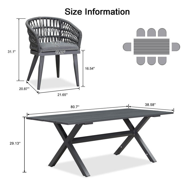 Ensemble de salle à manger d'extérieur Corrigan Studio, 8
