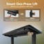 Bureau debout électrique, bureau d'ordinateur réglable en hauteur avec sac de rangement, 4 réglages de mémoire en hauteur, bureau assis-debout pour bureau personnel, noir-572475874-572475875