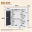 Armoire de rangement murale 35 po x 28 po en MDF avec miroir et 6 tablettes ouvertes-129387525