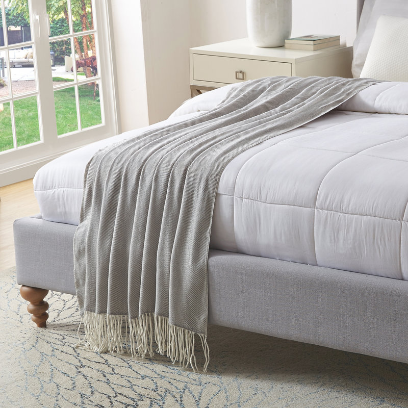 Jeté Cozy Tyme Ean Soft 50 po x 60 po, Gris clair