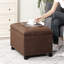 Repose-pieds rectangulaire en similicuir avec roulettes-1136924758