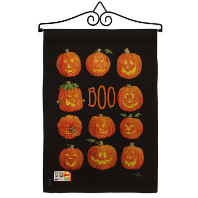 Double Sided 18.5'' H x 13'' W Burlap Halloween Garden Flag