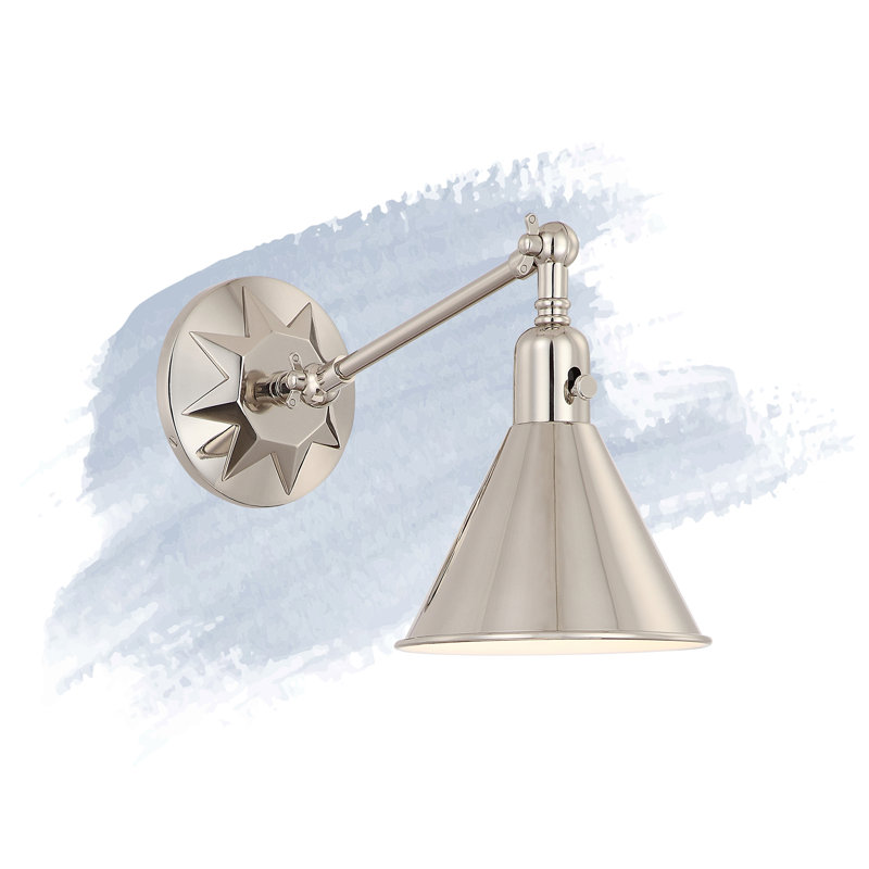 Bras pivotant à 1 lumière à intensité variable Cattina, Nickel poli