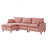 Modular L-Shaped Sectional Sofa with Movable Ottoman and Chenille Fabric