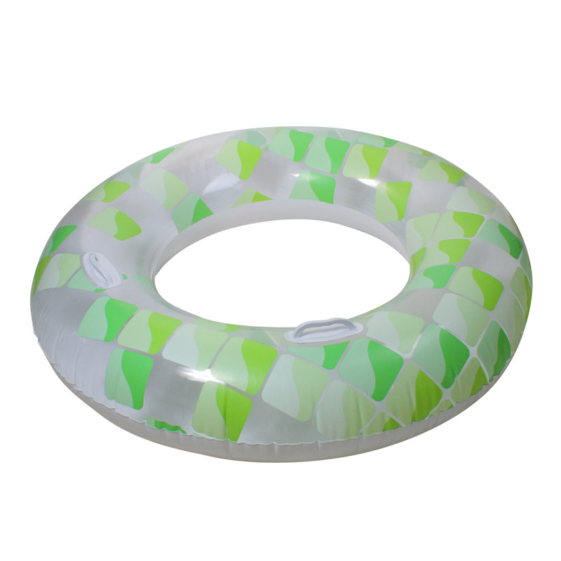 Inflatable Geometric Inner Tube Swimming Pool Ring - 47" - Green, Green