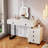 Modern Makeup Table with Storage Drawers & Side Cabinet