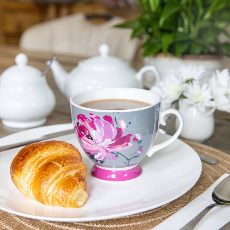 Flower Bone China Mug, 4