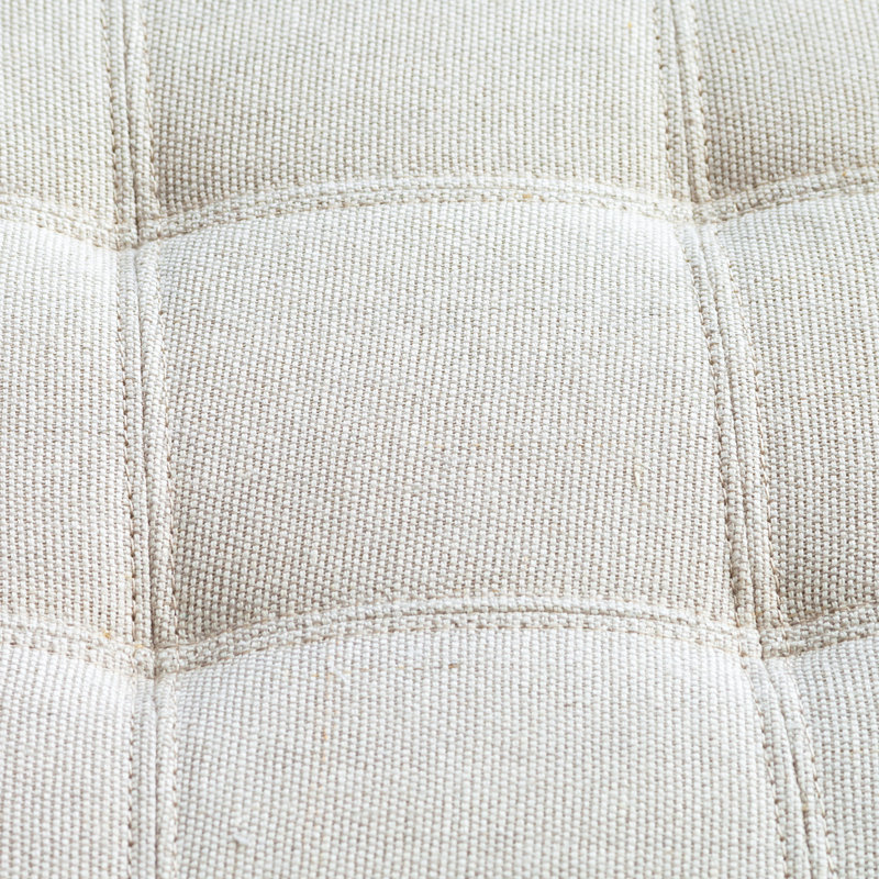 Banc de rangement rembourré Tais, Blanc cassé