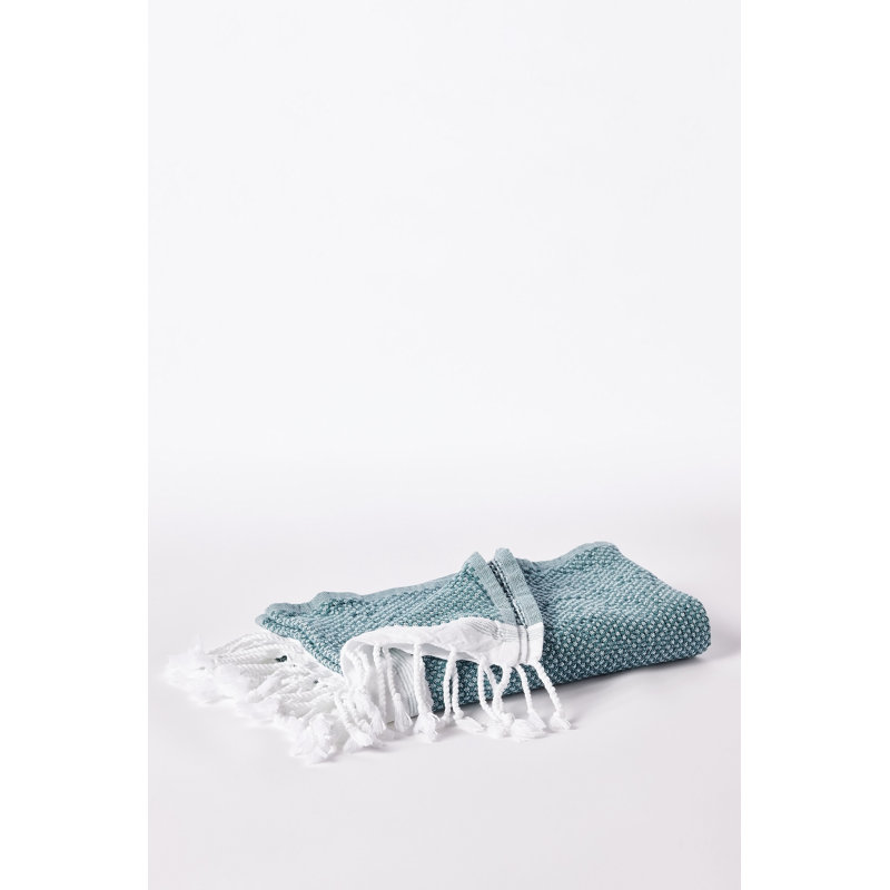 Serviette de plage méditerranéenne biologique, Aigue-marine avec embruns, Drap de bain