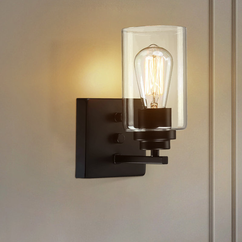 2 - Light Dimmable Bath Sconce, Matte Black