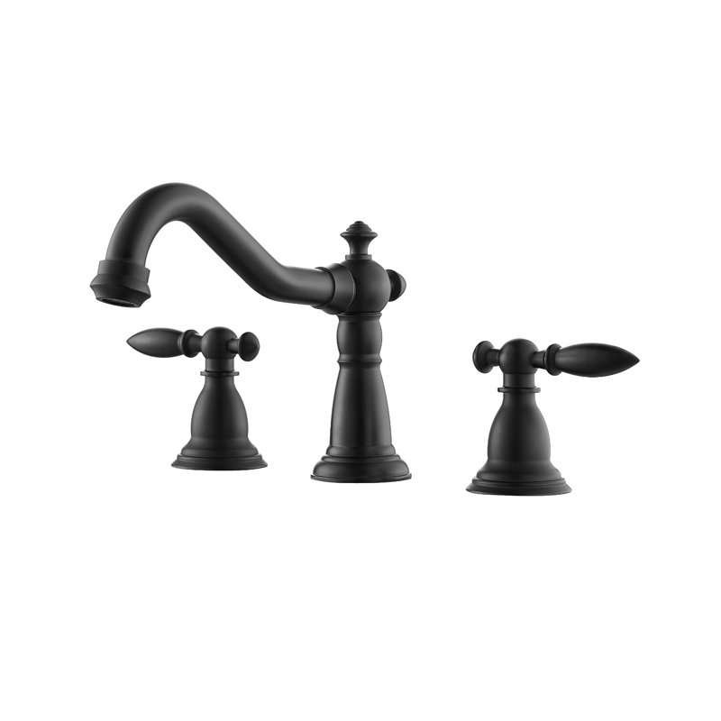 Widespread 2-handle Bathroom Faucet, Matte Black