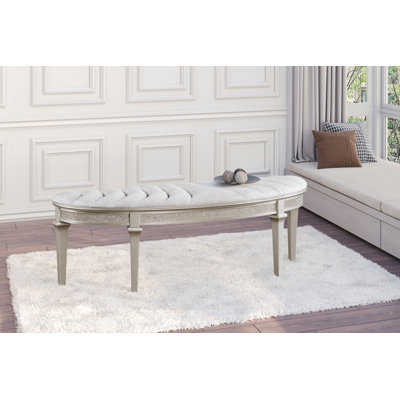 Banc recouvert de tissu incurvé Evangeline
