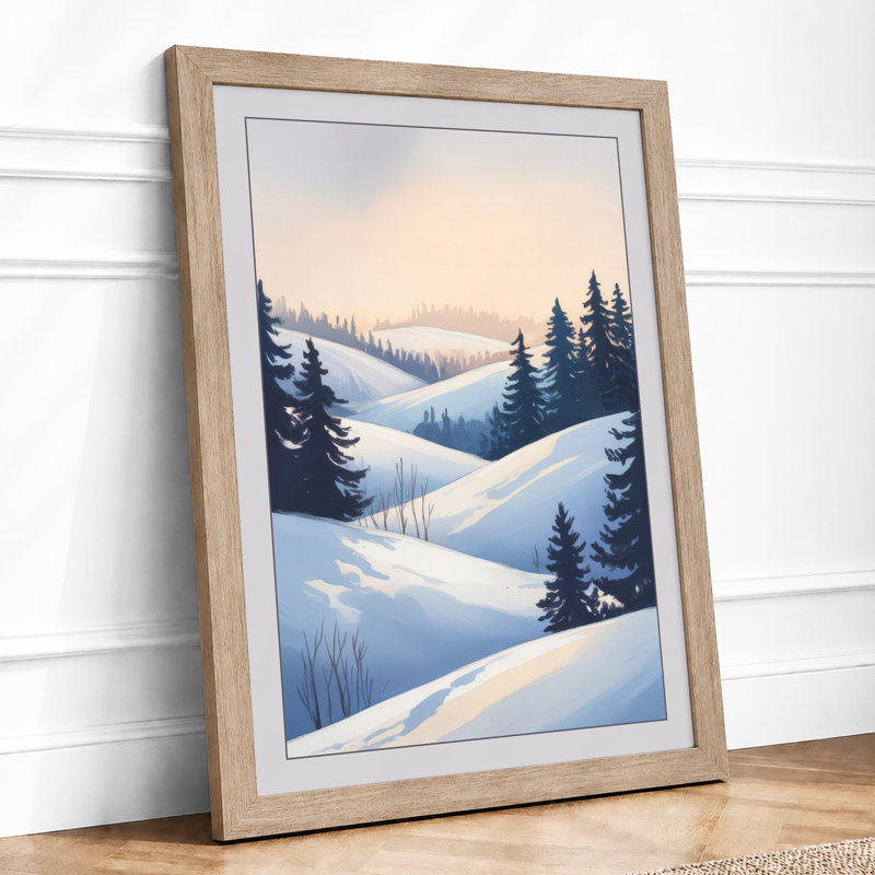 Quiet Winter Landscape Scandinavian - Print, A1 - 84.1 x 59.4 cm, Oak
