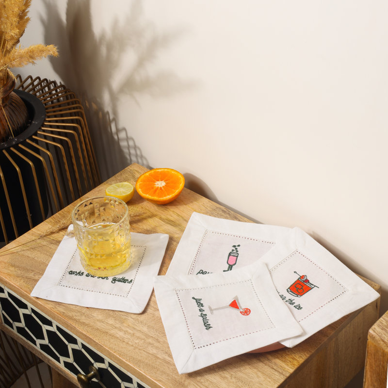 Serviettes de cocktail brodées SipSavor