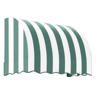 Awntech Savannah Fixed Awning, 52.5"W x 31"H x 24"D, Forest/White Stripe