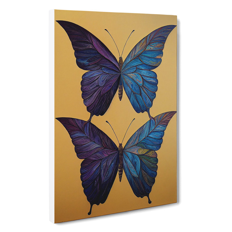 Majestic Butterflies - Wrapped Canvas, 60cm H x 40cm W x 3cm D