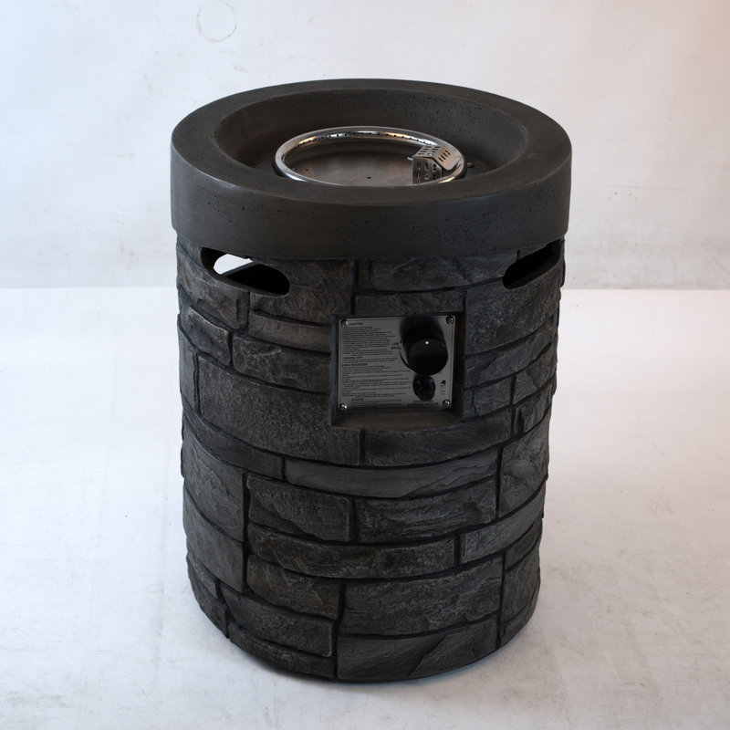 20 Inch Diameter Outdoor Gas Fireplace, 32000 , , With Lava Stones And Rainproof High Fire Pit, Wrap