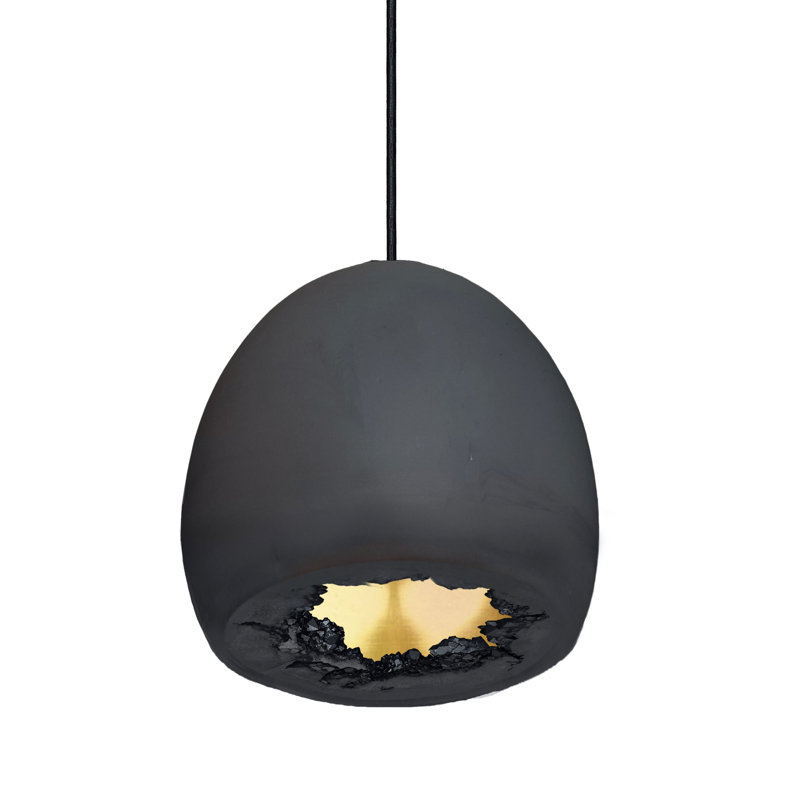 Geode 1 - Light Pendant, Black/Brass, Black/Brass, No