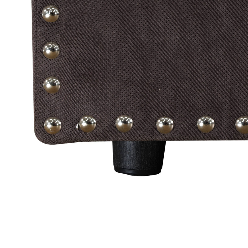 Ileana Upholstered U-Shaped Sectional with Ottoman Left Hand Facing, Brown