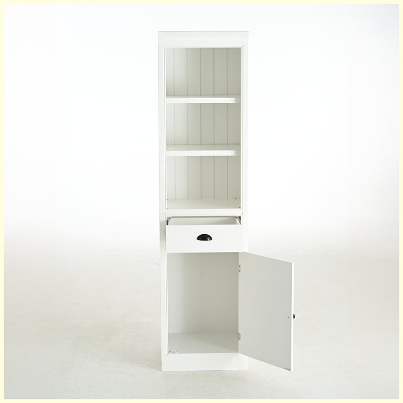 Modern Freestanding 5-Tier Display Book Shelf with 1 File Drawer for Hallways Living Room