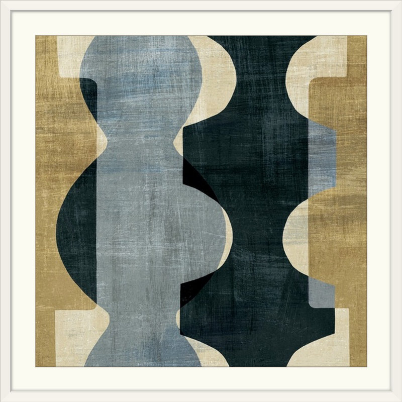 « i », impression Geometric Deco, Cadre blanc, H 20" x l 20" x P 1"
