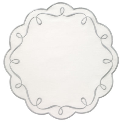 Ribbon Twirl Cotton Blend Scalloped Placemats