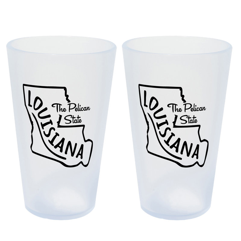 Silipint: Verres State Pint 16 oz: paquet de 2 - Louisiane - verres en silicone glaçons incassables