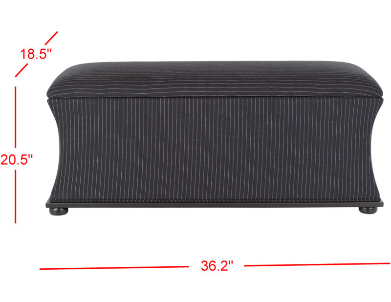 Banc de rangement rembourré Maiden, Noir / crème