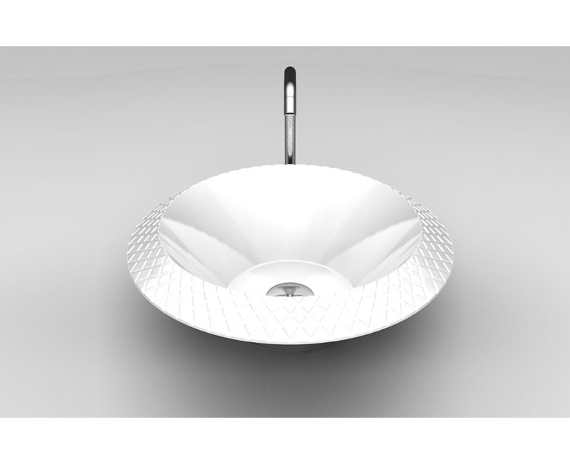 Maestro Bath 17.7'' Circular Bathroom Sink, White Polish