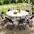 Round Foldable Plastic Table Collapsible Circular Steel Frame with Carry Handle-100150341-71837341