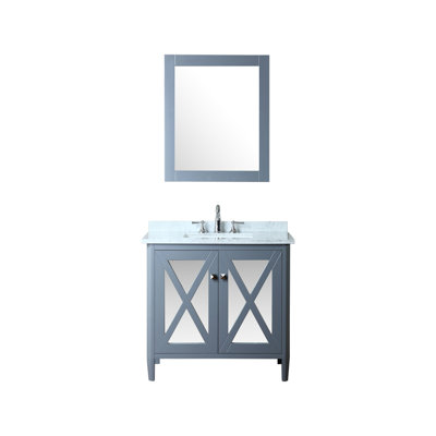 Ensemble de meuble-lavabo de salle de bain simple avec miroir 36 po Summit