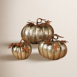 3 Piece Nested Metal Pumpkins Set