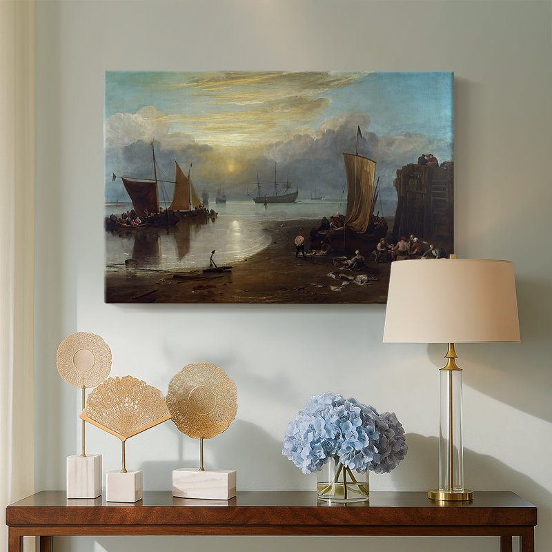 J.M.W. Turner "The Sun Rising Through Vapor" - Art mural de qualité musée sur toile tendue, 24 x 36