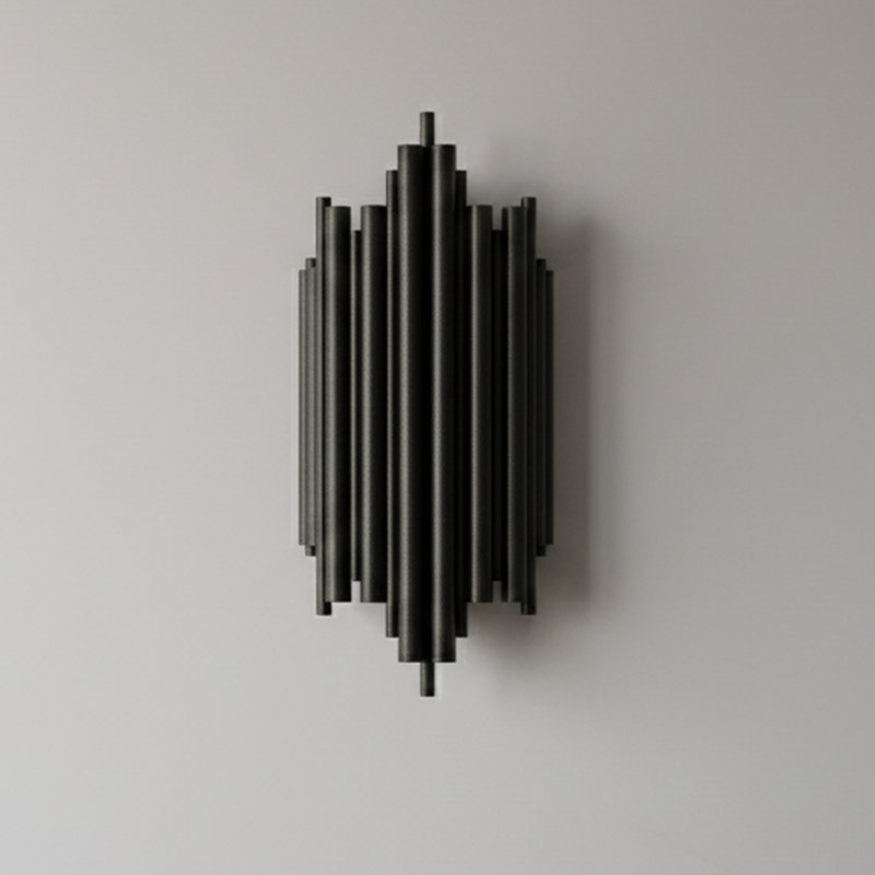 Applique murale à bras 1 lumière Cyrus, Noir mat