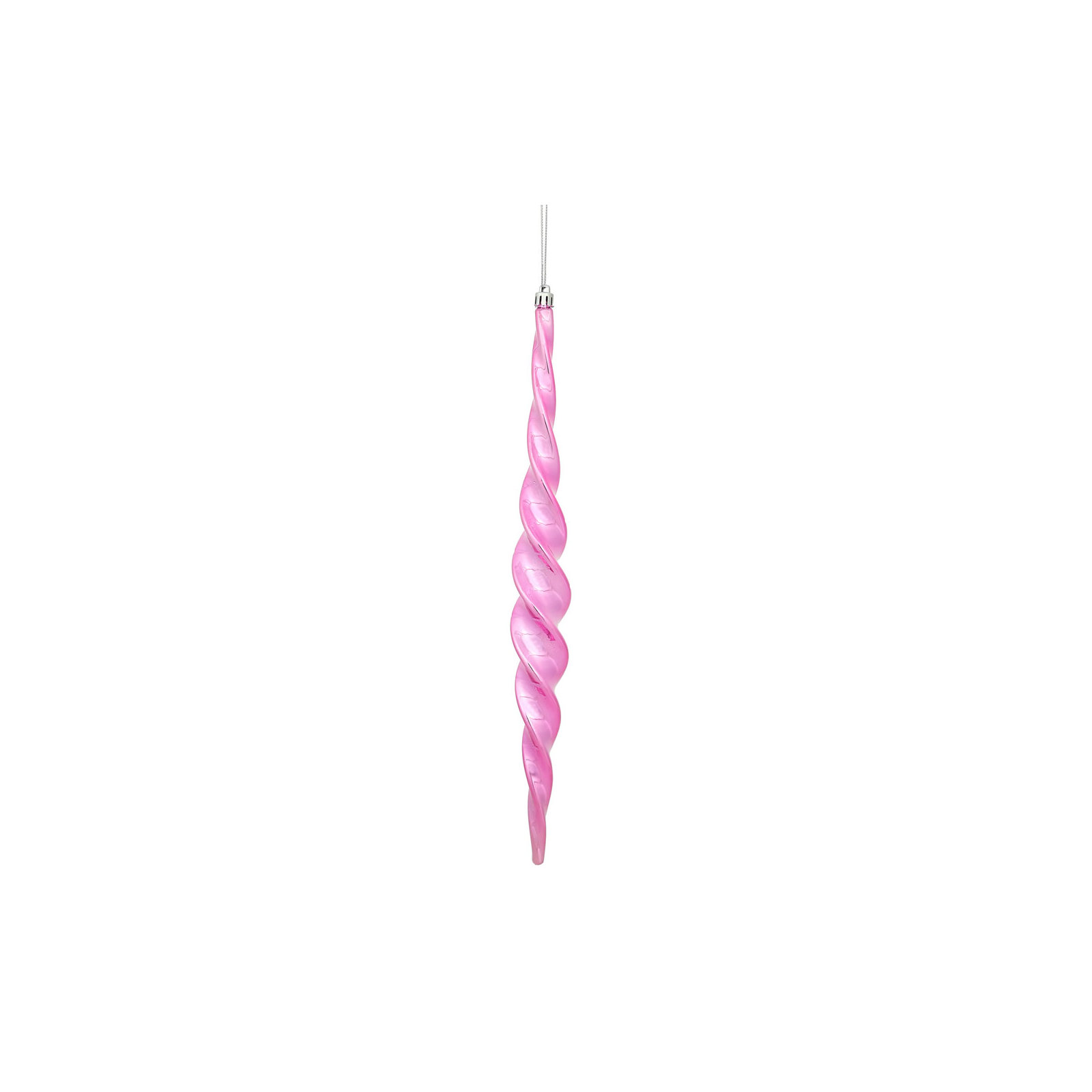 Shiny Spiral Icicle Christmas Ornament, Pink