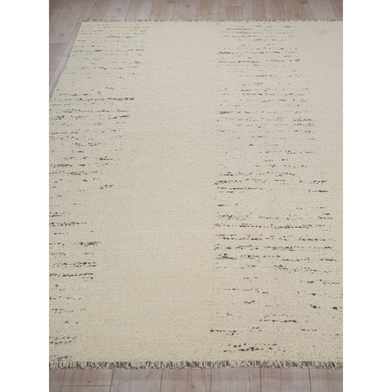 Sunstone flatweave Wool Ivory/Black Area Rug, 8'X10'