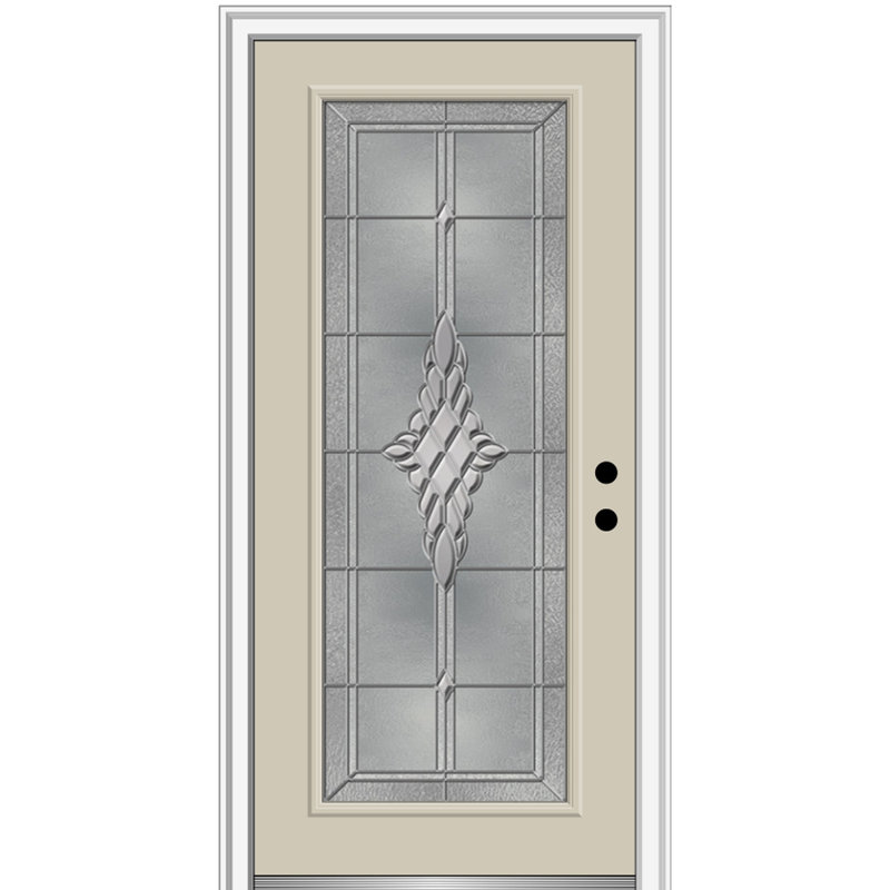 Porte d'entrée pré-suspendue en fibre de verre Grace sur les deux côtés Grace, H 80 po x l 36 po x P 1,75po, Blanc brillant