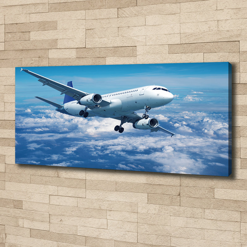 Airplane In The Clouds - Wrapped Canvas Print