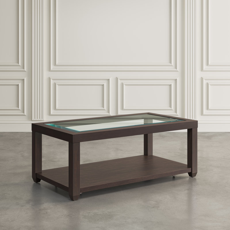 Jessim 4 Legs Coffee Table with Storage, Merlot