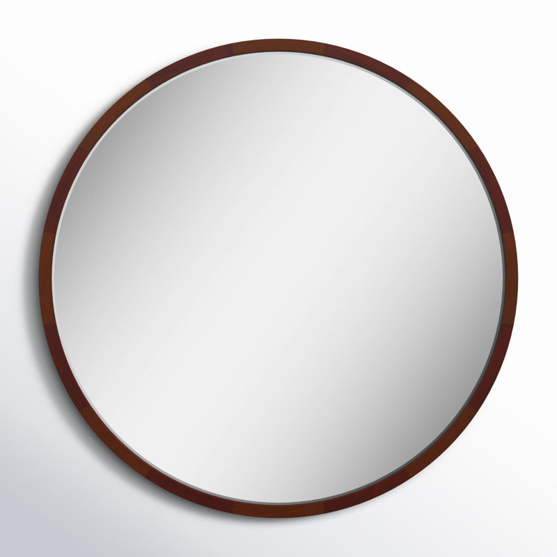 Glover Solid Wood Mirror, 30" x 30", Walnut Brown
