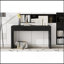Console rustique avec 3 tiroirs cannelés - Table d'entrée en placage de bois massif avec grain de bois naturel pour le salon, couloir (noir)-118038727