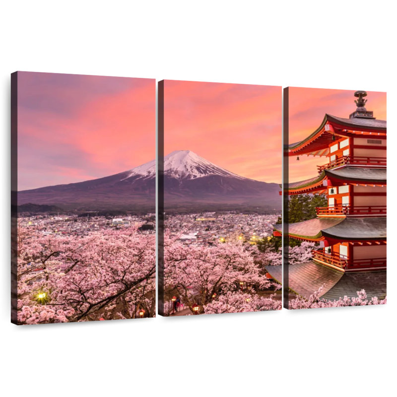 Pagode Sebbie, mont Fuji, H 28 po x l 45 po