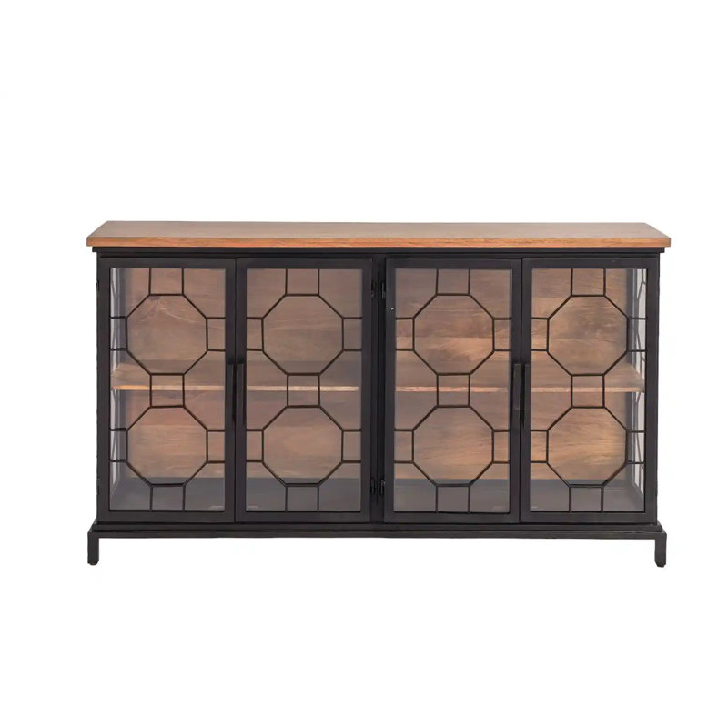 Armoire 4 portes avec tablette en bois Mariani