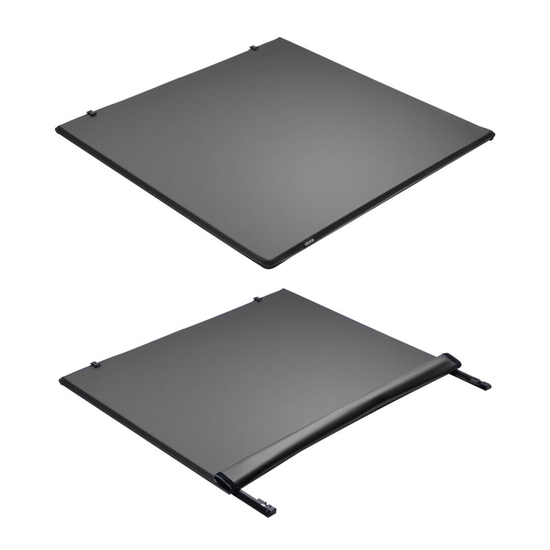 Soft Roll-Up Truck Bed Tonneau Cover, Compatible With 2019-2025 Ram 1500 New Body, Fits 5.7 Ft (5 Ft 7 In/67 In) Bed Without Rambox Or Split Tailgate, PVC Tonneau Cover With Aluminum Alloy Bars