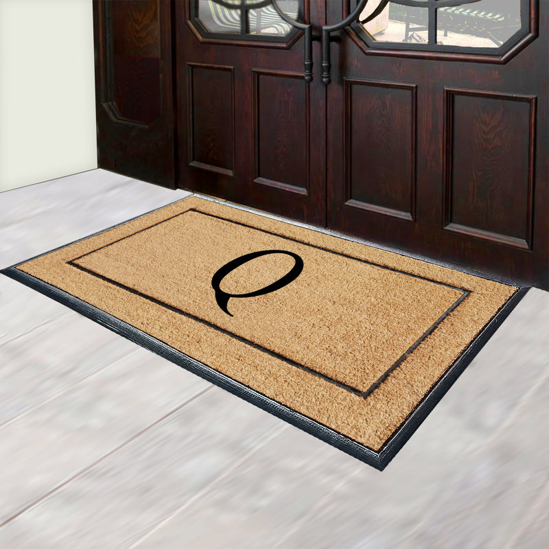 Ironton Natural Coir & Rubber Large Monogrammed Doormat, Thick Durable Entry Mats for Entrance Heavy Duty, Thin Profile, Long Lasting Front Door Mat - 30"x60"