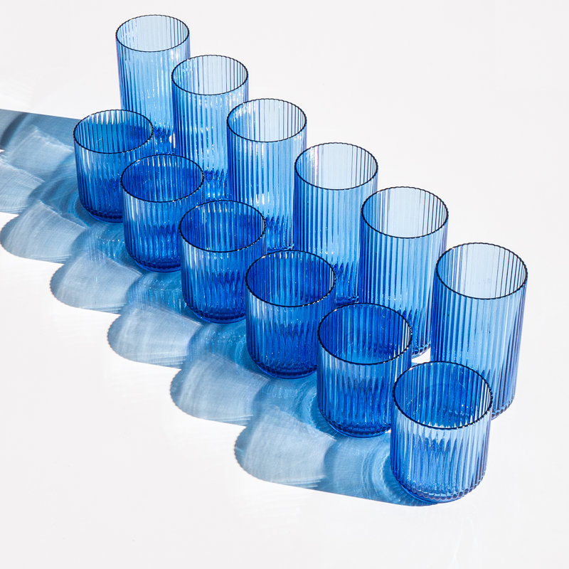 Dazaria Mesa Collection Acrylic Drinking Glass Set, Blue