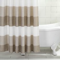 Extra Long Shower Curtain 72 x 78 Inch Gamma Brown And White