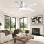 Ventilateur de plafond blanc 52 pouces avec lumière et télécommande Mordern-1207026136