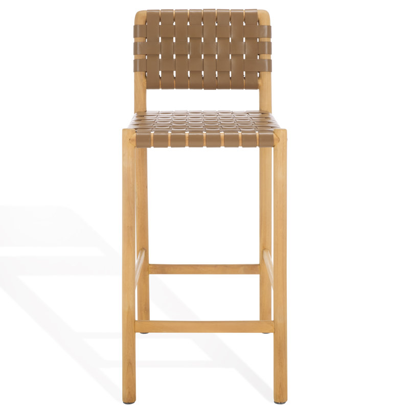 Jeremiah Woven Leather Counter Stool, Natural, Brown